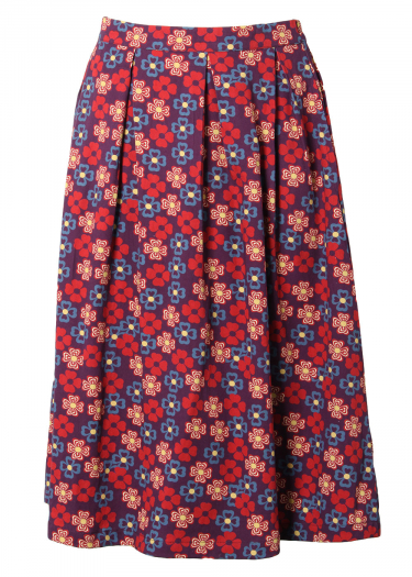 Clover print pleated skirt